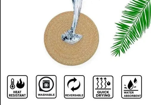 Handmade Jute Table Mats Set Of 4 - Leechoo